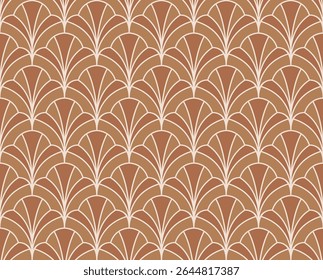 Abstract seamless pattern with art deco floral element. Geometric vector background.