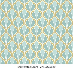 Abstractas patrón sin fisuras con elemento floral art deco. Fondo de Vector geométrico.