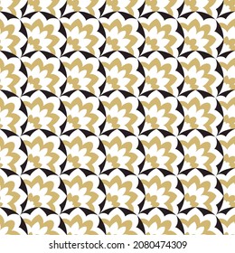 Abstract seamless pattern in Asian style. Pattern of gold scales on a white background. Design of invitation, gifts, banners for the new year and Christmas. Stock vector illustration.