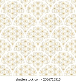 Abstract seamless pattern in Asian style. Pattern of gold scales on a white background. Design of invitation, gifts,pack for food, banners for the new year and Christmas. Stock vector illustration.