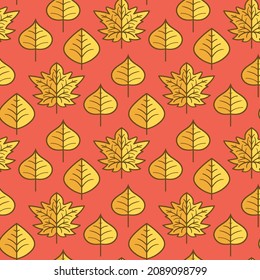 Resumen de patrón sin fisuras con hojas de otoño. Ilustración vectorial. 