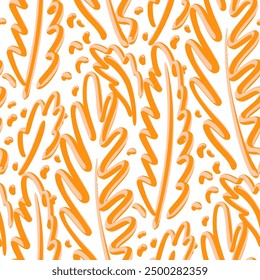 Abstraktes, nahtloses Muster mit Herbstblättern. Vektorgrafik. 