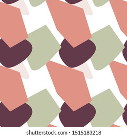 Abstract seamless pattern in autumnal colors. Vector illustration, flat design