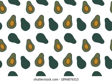 Abstract seamless pattern with avocado 