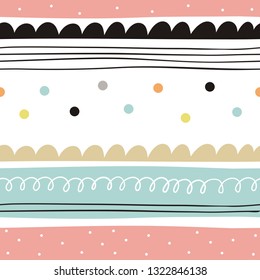 Abstract seamless pattern for baby. Hand drawn modern pattern for posters, cards, t-shirts.