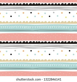 Abstract seamless pattern for baby. Hand drawn modern pattern for posters, cards, t-shirts.