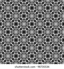 Abstract seamless pattern background black and white vector illustration