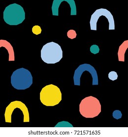 Abstract seamless pattern background. Childish simple application geometric cover for design card, wallpaper, album, scrapbook, holiday wrapping paper, textile fabric, bag print, t shirt etc.