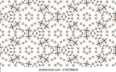 Abstract seamless pattern, background. Colored kaleidoscope on white. Useful as design element for texture and artistic compositions.