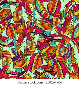 Abstract seamless pattern background with colorful leaves