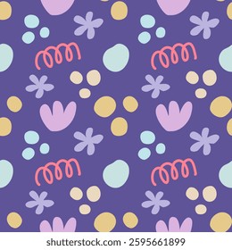 abstract seamless pattern background with colorful random doodle