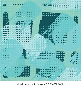 Abstract seamless pattern with a background of a disordered grating. Against the backdrop of the picture there is a fat mesh.