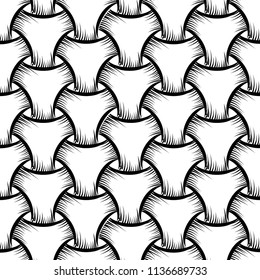 Abstract seamless pattern. Background of abstract geometrical weaving. Vector illustration