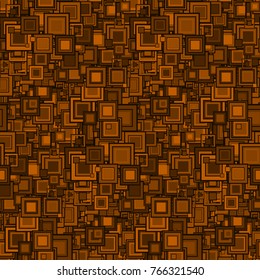 Abstract seamless pattern, Background, Geometrical elements of a square form, Shades of brown, Free position, Graphic mosaic.