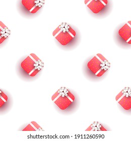 Abstract Seamless Pattern Background Gifts Happy Birthday Celebrate Design Vector Style