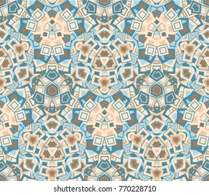 Abstract seamless pattern, background. Graphic mosaic. Geometric elements, painted in vintage colors. Useful as design element for texture and artistic compositions.