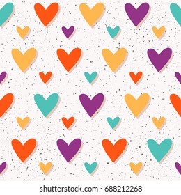 Abstract seamless pattern background. Handmade heart pattern for design card, invitation, t shirt, book, banner, poster, scrapbook, album, textile fabric, garment, bag print etc. 