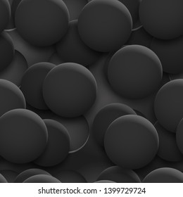 Abstract seamless pattern or background of holes and circles with shadows in black and gray colors