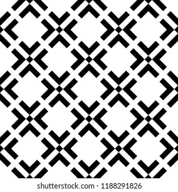 Abstract seamless pattern background. Maze of black geometric design elements isolated on white background. Vector illustration.