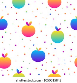 Abstract seamless pattern background. Modern futuristic fruit illustration for design card, party invitation, menu, wallpaper, holiday wrapping paper, fabric, bag print, t shirt,  workshop advertising