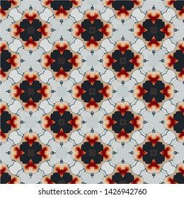 Abstract seamless pattern background for print on fabric, textiles, wallpaper. Vintage retro style ornament