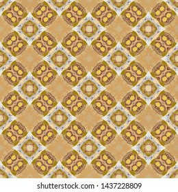 Abstract seamless pattern background for print on fabric, textiles, wallpaper. Vintage retro style ornament