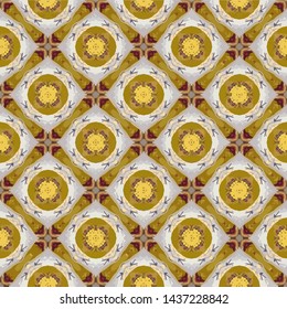 Abstract seamless pattern background for print on fabric, textiles, wallpaper. Vintage retro style ornament