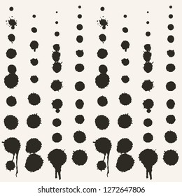 Abstract seamless pattern. Background with round brush strokes. Monochrome vector hand drawn texture. Fading Stylish Polka Dot