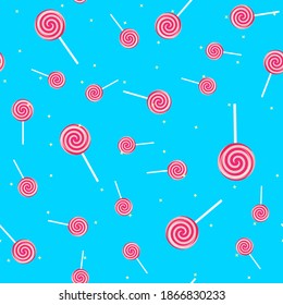 Abstract Seamless Pattern Background with Sweet Lollypop. Vector Illustration EPS10