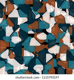 Abstract seamless pattern. At the base of the texture lie the punched squares broken into multi-colored pieces. Camouflage style.