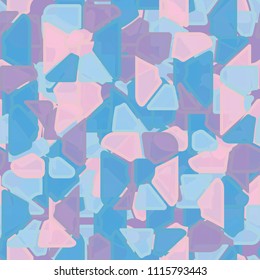Abstract seamless pattern. At the base of the texture lie the punched squares broken into multi-colored pieces. Camouflage style.