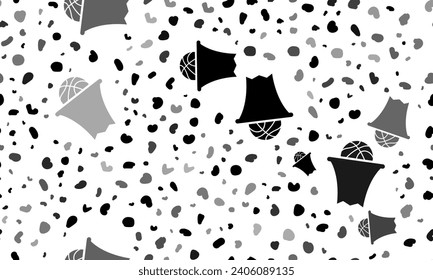 Abstract seamless pattern with basketball symbols. Creative leopard backdrop. Vector illustration on white background