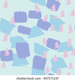 Abstract seamless pattern with beautiful brush strokes. Vector painted texture for your design.  Simple modern texture with chaotic painted elements. 