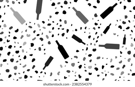 Abstract seamless pattern with beer bottle symbols. Creative leopard backdrop. Vector illustration on white background
