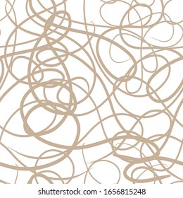 
Abstract seamless pattern with beige wavy lines on a white background. Vector. Suitable for fabric, wrapping paper, wallpaper, dishes, covers for smartphones.