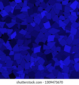 Abstract seamless pattern of big pieces of paper of different sizes in blue colors
