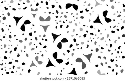 Abstract seamless pattern with bikini symbols. Creative leopard backdrop. Vector illustration on white background
