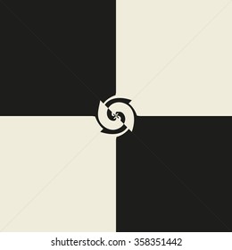 Abstract seamless pattern in black and beige colours. Beautiful vector illustration to create a stylish unusual design