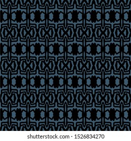 Abstract seamless pattern of black and blue color for wallpapers and background - fabric - graphic - print