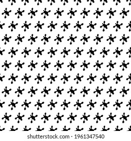Abstract Seamless Pattern Black Doodle Geometric Figures Background Vector