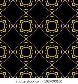 Abstract seamless pattern of black and gold color for wallpapers and background. 