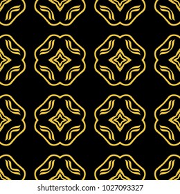 Abstract seamless pattern of black and gold color for wallpapers and background. 