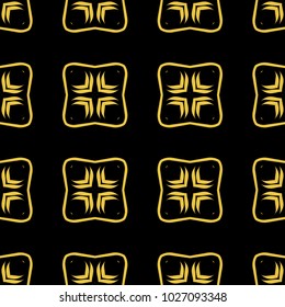 Abstract seamless pattern of black and gold color for wallpapers and background. 
