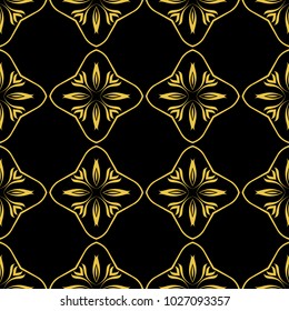 Abstract seamless pattern of black and gold color for wallpapers and background. 