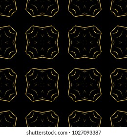 Abstract seamless pattern of black and gold color for wallpapers and background. 