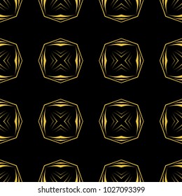Abstract seamless pattern of black and gold color for wallpapers and background. 