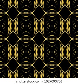 Abstract seamless pattern of black and gold color for wallpapers and background. 