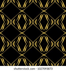Abstract seamless pattern of black and gold color for wallpapers and background. 