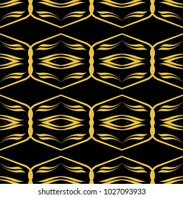 Abstract seamless pattern of black and gold color for wallpapers and background. 