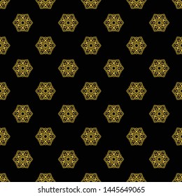 Abstract seamless pattern of black and gold color for wallpapers and background. 
